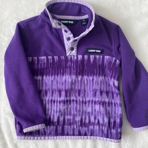 Lands End Girls Quarter Snap Fleece
